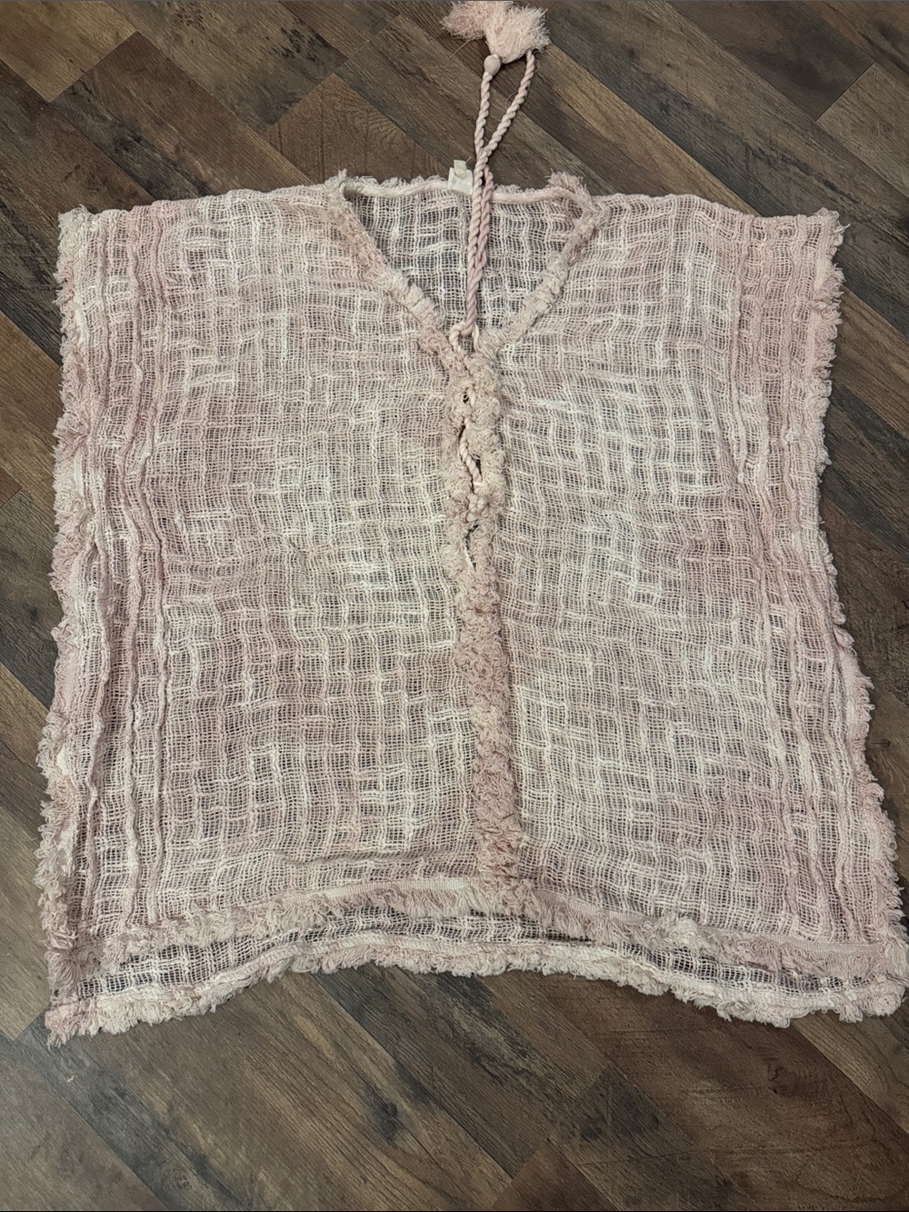 Surf Gypsy Blush Pink Open-Weave cover up M bohemian swim summer cotton - Picture 10 of 11